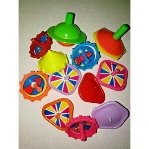 Vintage gumball vending spoke color swirl spintops charms lot 12 new old stock